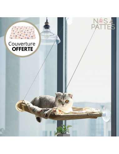 Hamac beige à suspension pour chat 