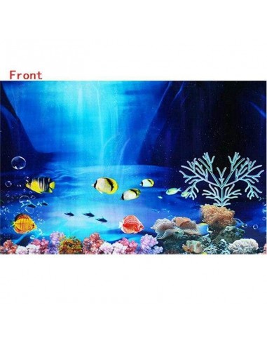 Mur de fond paysage marin poster de décoration double face pour aquarium 