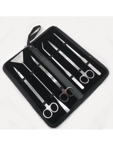 Kit de 6/10 outils aquascaping d'aquarium en acier inoxydable pince ciseaux spatule pour plantation et entretien d'aquarium 